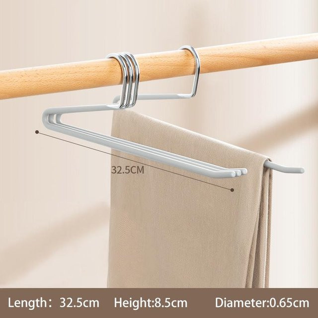 10 Stück Hosenbügel von Binchi Outdoor Equipment aus Chrommetall in Grau, Breite: 32,5 cm - Bild 1