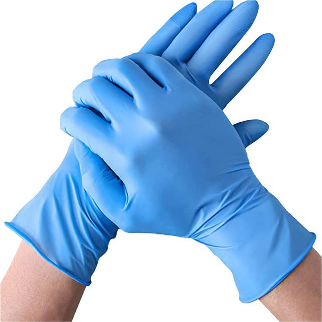 Garbword Einweg-Nitrilhandschuhe aus PVC-Verbundstoff, verdickt und säurebeständig, Blau, Größe XL - Bild 1