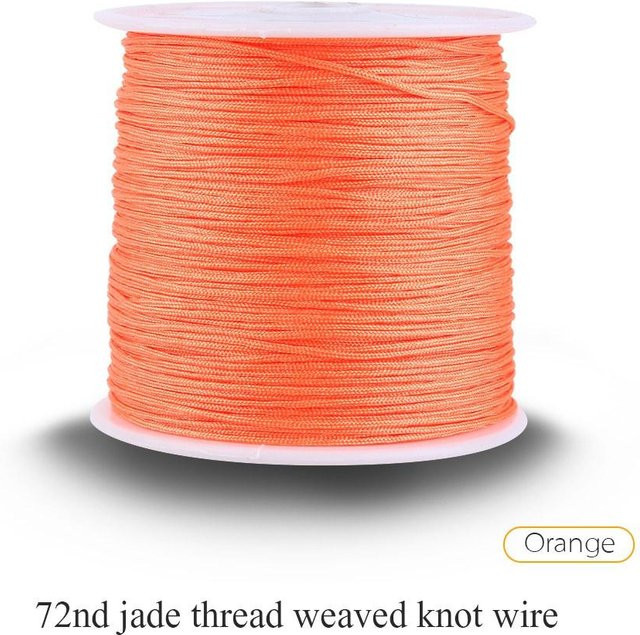 Nylon Kordel Rattenschwanz Makramee Shamballa Faden, Orange beige, 100m x 0.8mm - Bild 1