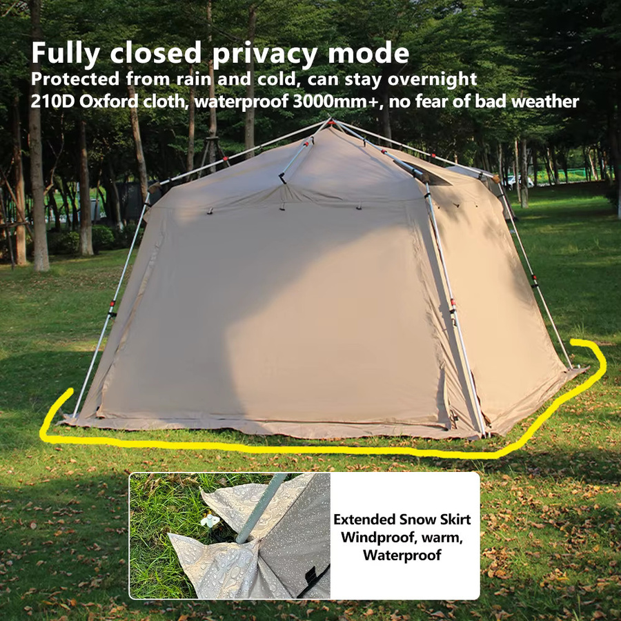 Sonuto Camping-Überdachungszelt mit Aluminiumstangen und Moskitonetz, regensicherer Sonnenschutz für Strand, Angeln und Wandern, B/T/H: 310 x 310 x 200 cm - Bild 4