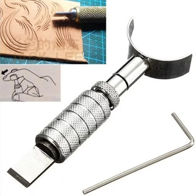 RLJLIVES Verstellbares rotierendes Schnitzmesser aus Metall in Silber für Lederhandwerk und DIY-Projekte - Bild 1