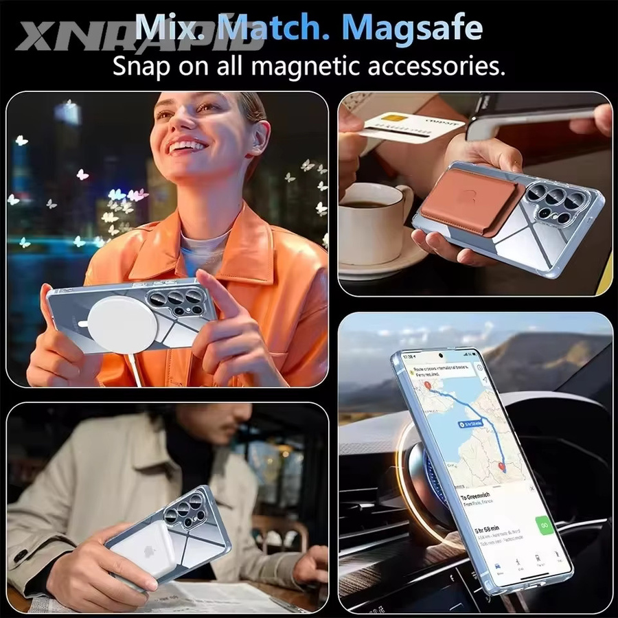 GOALXIXI MagSafe Magnetische Kabellose Ladehülle für Samsung Galaxy S25 S26 Ultra Plus FE S25Ultra 5G, Transparente Stoßfeste Rückabdeckung - Bild 4