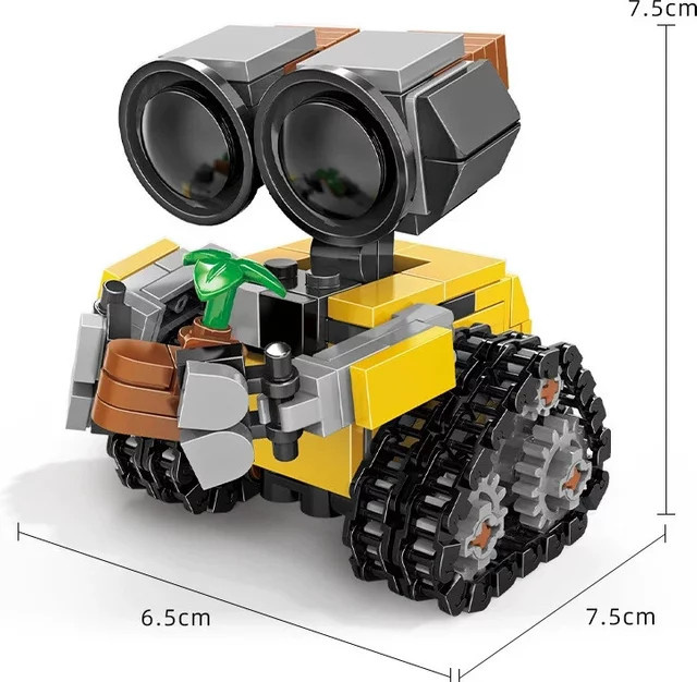 Bandai Disney Wall-E Mini Baustein Set, Gelb, Kreatives MOC Modellbau Spielzeug für Kinder - Bild 1