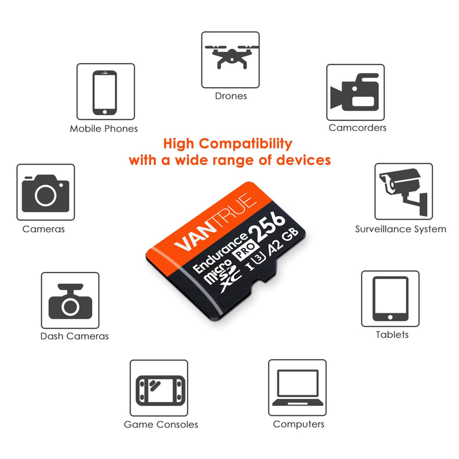Vantrue microSDXC UHS-I U3 Speicherkarte für 4K UHD Dash-Cam mit Adapter - Bild 4