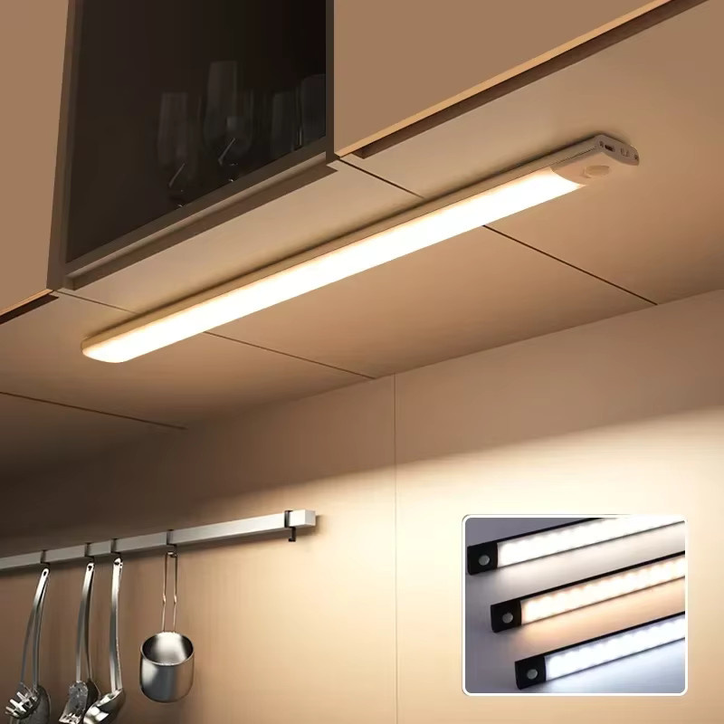 LINYILIGHT LED-Nachtlicht mit Bewegungsmelder, wiederaufladbare kabellose Schrankleuchte in Weiß für Küche und Schlafzimmer - Bild 3