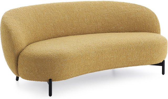 Kartell Lunam Sofa Curly mit Bouclé-Bezug in Gelb und Metallgestell - Bild 1