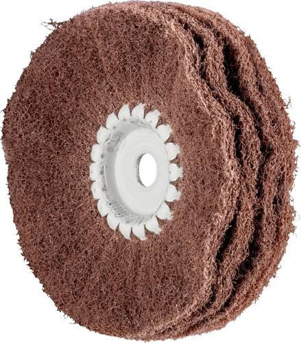 PFERD TOOLS POLINOX Vlies-Schleifrad PNR für Feinschliff und Finish, Durchmesser: 100 mm, Breite: 35 mm, Bohrung-Ø: 10 mm, Farbe: Braun - Bild 1