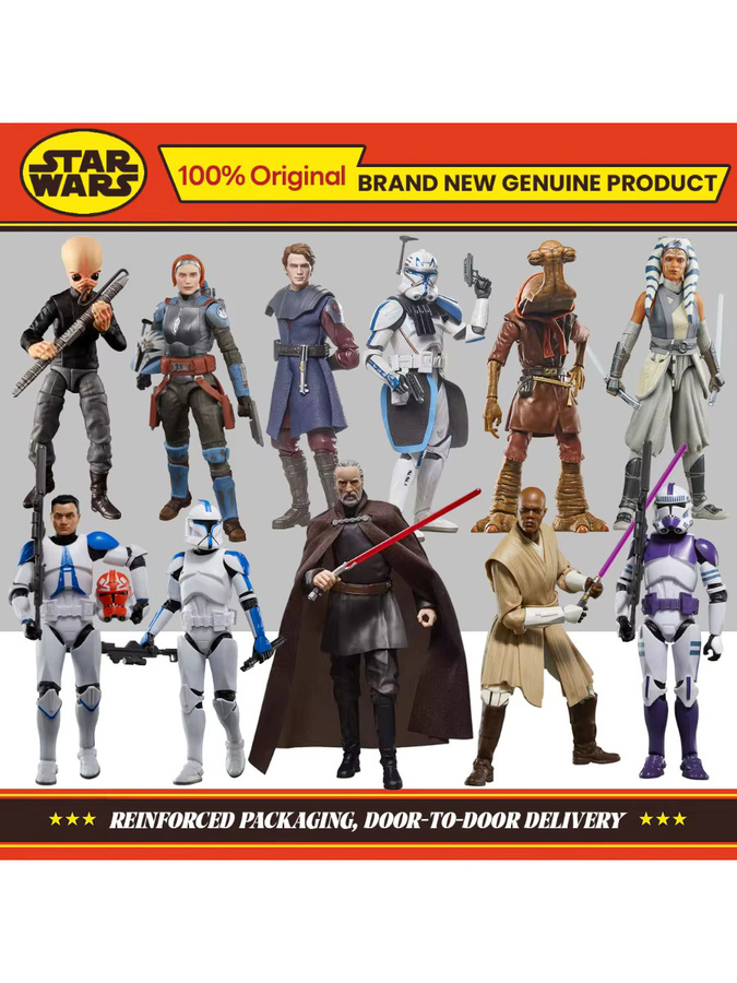 Hasbro Star Wars The Black Series Anakin Skywalker, Clone Captain Rex, Mace Windu, Clone Trooper Obi-Wan, Actionfigur Spielzeug - Bild 2