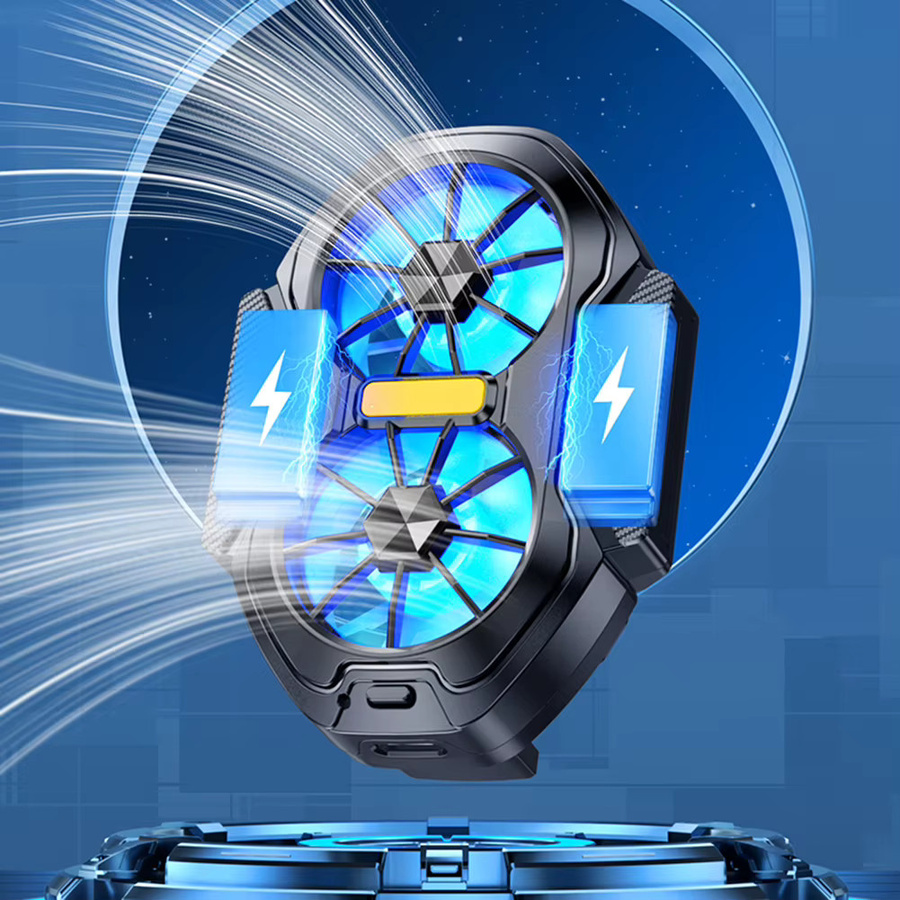 MOJOYCE FS01 Dual Fan Handy Kühler Schwarz mit USB-Anschluss für Android und iOS - Bild 2