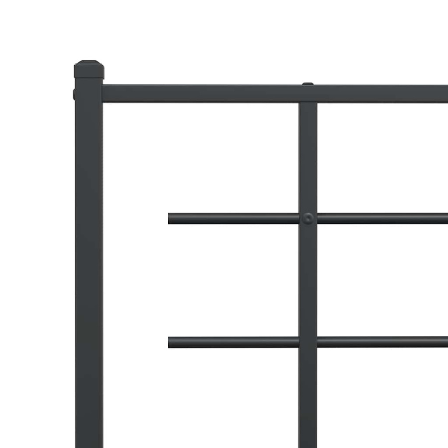 vidaXL Bettgestell aus Metall mit Kopfteil in Schwarz, B/T/H: 90 x 200 cm - Bild 4