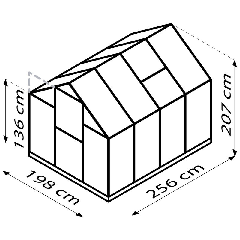 Vitavia Gewächshaus Triton 5000 in Smaragdgrün mit Stahlfundament und 4 mm HKP-Verglasung, 5,0 m² - Bild 5