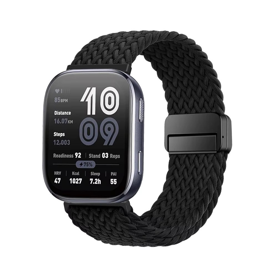 LCAPLE Uhrenarmband, geflochtenes Magnetarmband, Textil/NATO, Schwarz - Bild 4