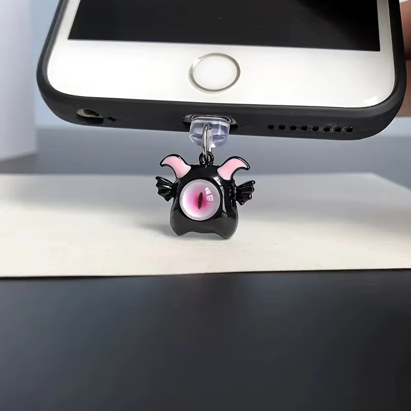 3D Staubstecker-Anhänger Teufel Charakter als Schutzhülle für iPhone in Schwarz - Bild 2