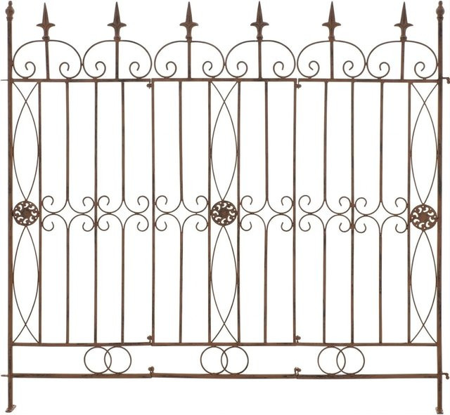 DELUKE Gartenzaun LINUS Rankzaun aus Metall in Antik-Braun, B: 124 cm, H: 116 cm - Bild 1