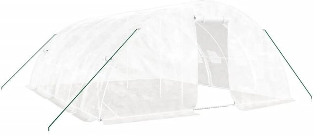 Furnicato Gewächshaus mit Stahlrahmen in Weiß, Fläche: 30 m², B/T/H: 6 x 5 x 2,3 m - Bild 1