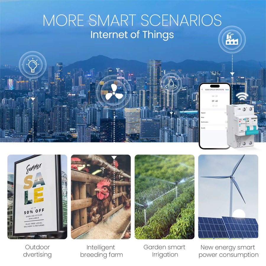Tuya Smart MCB WLAN-Schutzschalter 63A in Weiß mit Timer- und Messfunktion über Smart Life App - Bild 2