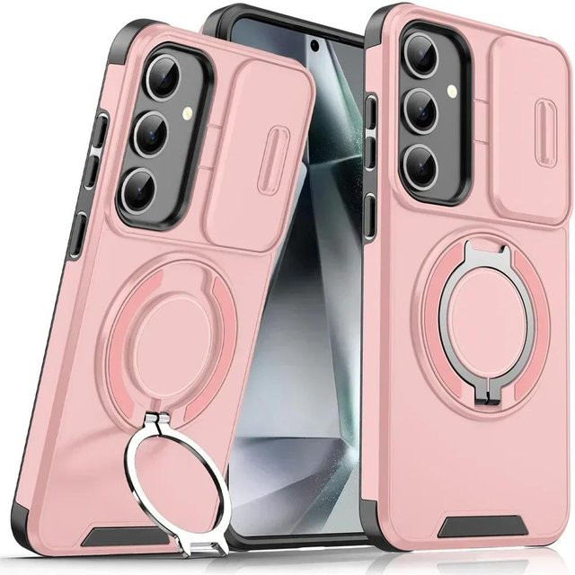 Armor Magnetische Schutzhülle mit Schiebekamera-Schutz für Samsung Galaxy A56 A55 A36 A35 A16 A15 A54 und Note 20 Ultra, Stoßfeste Hülle in Rosa - Bild 1
