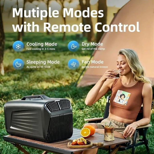 Tragbare Klimaanlage FULANG Monobloc in Grau, 5200 BTU, 500W energiesparend und leise für Camping, Wohnmobil und Außenbereich - Bild 1