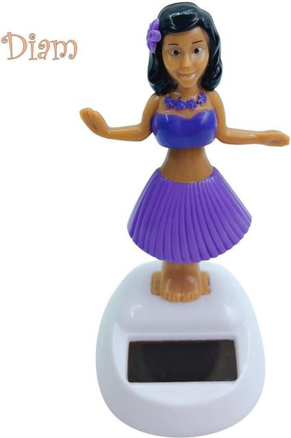 Elens Store Solar Dancing Beach Girl Baby Bear Automatische Schaukel Auto-Innendekoration für das Armaturenbrett in Violett - Bild 1