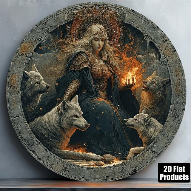 HELLOYOUNG Hecate Goddess Gothic Wandkunst, kreisförmige Metall-Illustration in Schwarz und Multicolour, Durchmesser: 20,3 cm - Bild 1