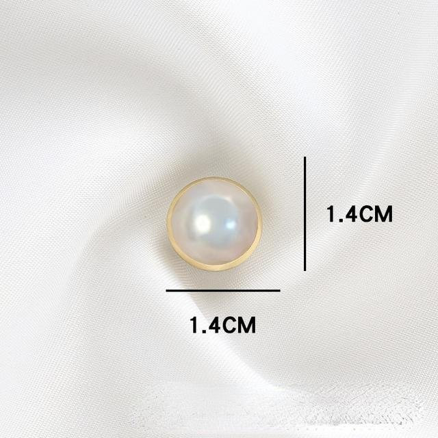 YIRAN Jewelry Magnet Brosche, Messing, Weiß, Damen, Perle - Bild 1