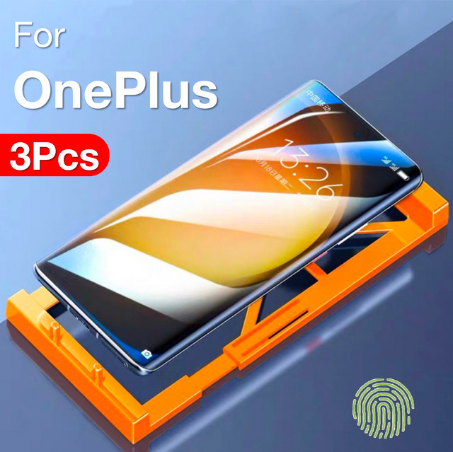 3er-Set OnePlus Displayschutzfolien für OnePlus 13 12 11 10 9 8 Pro und ACE 2 transparent inklusive Montage-Kit - Bild 1