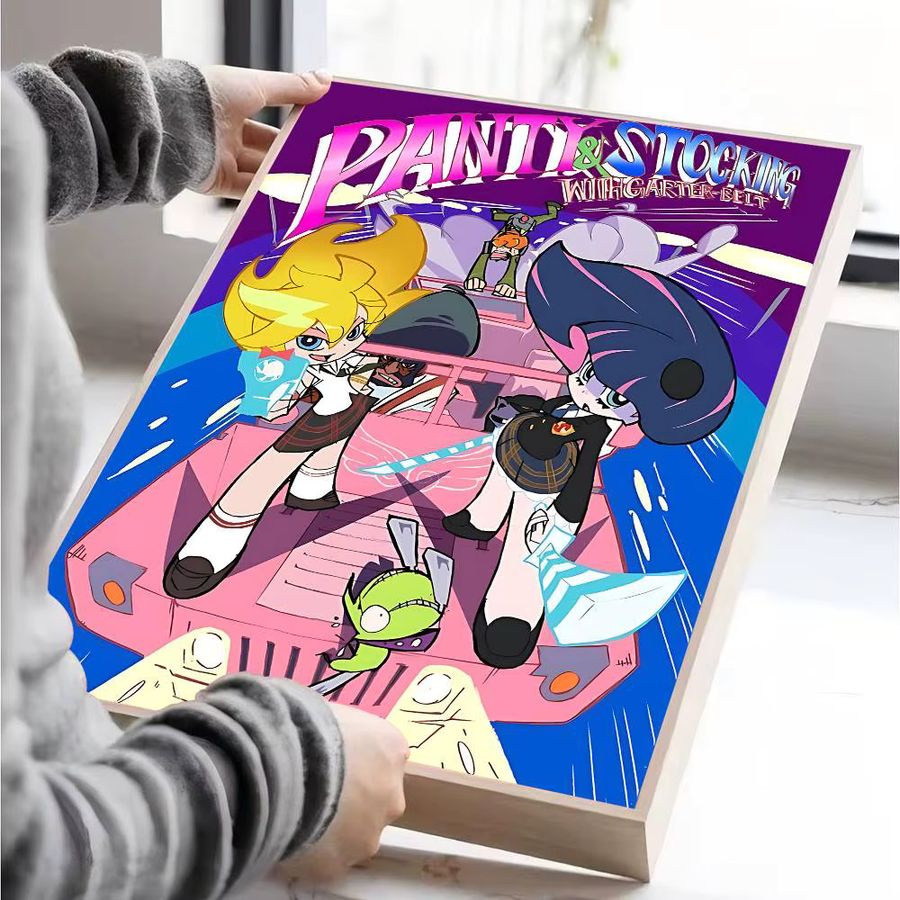 Potdemiel Anime Wandkunst Poster mit Strumpfgürtel und Strümpfen in Multicolor für deine nordische Heimdekoration - Bild 5