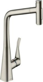 Hansgrohe Metris Select Einhebelmischer M71-320 ED für die Spüle in Silber mit schwenkbarer Auslaufbrause, Ausziehfunktion und 2 Strahlarten - Bild 1