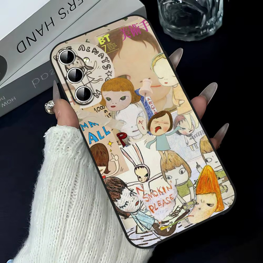 Handyhülle im Cartoon Yoshitomo Nara Design für Samsung Galaxy S21 S22 S23 S24 S25 S26 Ultra FE Plus 5G A52S Soft Cover Multicolour - Bild 4