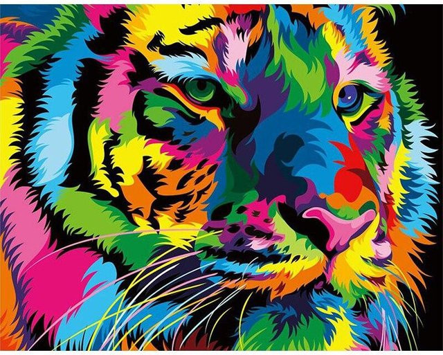 Tiger Diamant Malerei 5D DIY Diamant Stickerei Tier Bunt - Bild 1