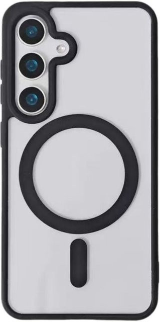 Magnetische kabellose Ladehülle für Samsung Galaxy A15 A35 A55 A16 A36 A56 A17 A37 A57, transparente Acryl-Handyhülle mit schwarzem Stoßfänger - Bild 1