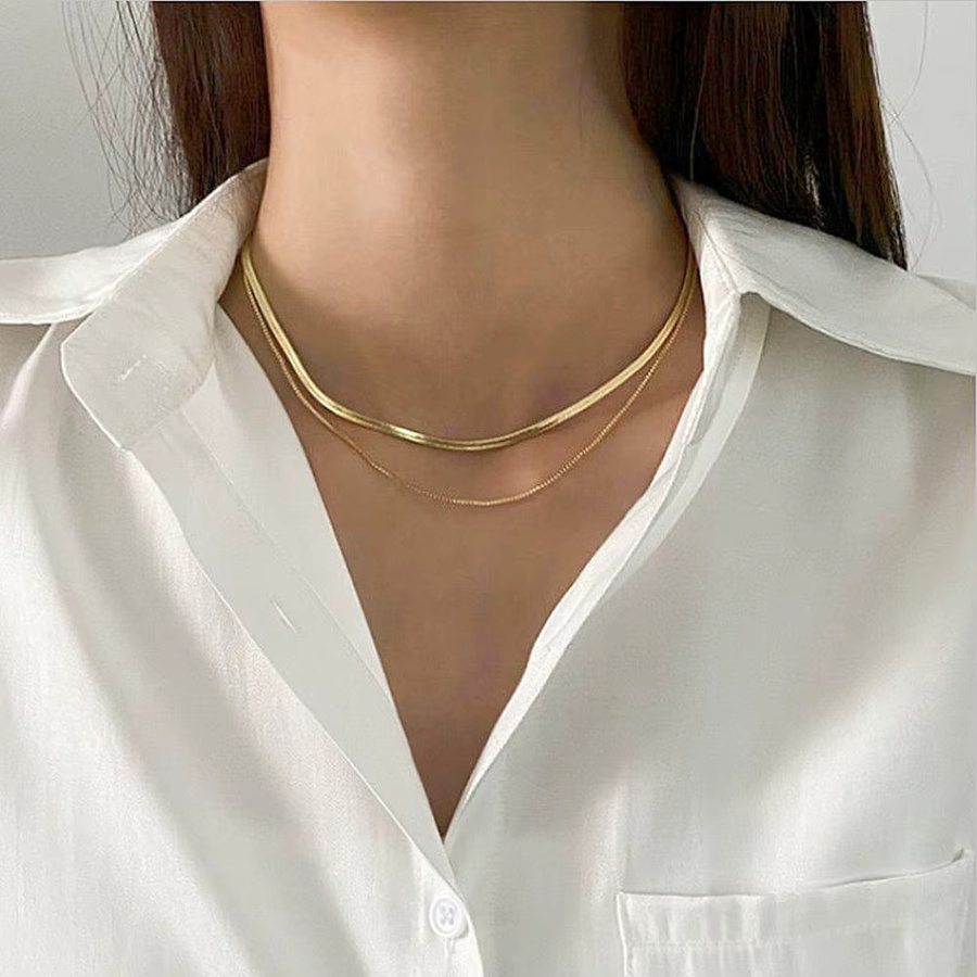 belleper Schlangenkette, doppellagig, Gold, Damen - Bild 3