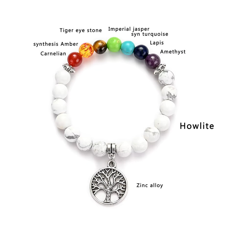 Armband 7-Chakra-Lebensbaum, Naturstein, Perle, Bunt, Unisex - Bild 2