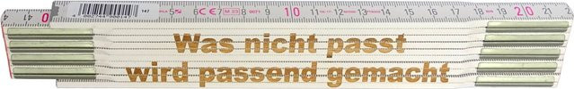 Stabila Zollstock aus Holz mit Lasergravur in Weiß, Länge: 2 m - Bild 1