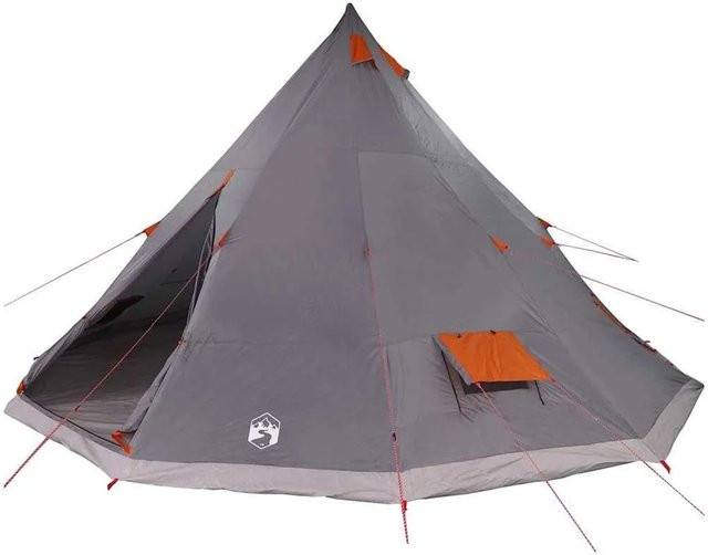 vidaXL Familien-Tipi-Zelt in Grau und Orange B/T/H: 560 x 560 x 300 cm - Bild 1