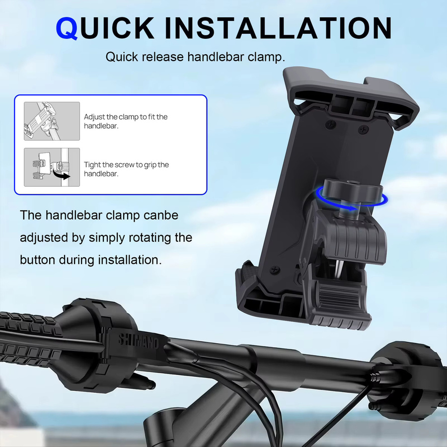 Homhu Universelle Tablet-Halterung für Fitness-Studio Laufband und Fahrrad, Lenker-Clip-Ständer für iPad Pro 11 und 12.9, Air sowie Samsung Smartphones von 4 bis 14 Zoll, Schwarz - Bild 6