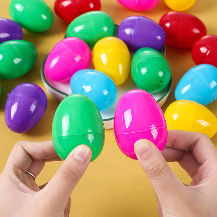 EsenTroye Bunte Ostereier aus Kunststoff zum Befüllen für Kinder und Osternspiele, Mehrfarbig - Bild 4