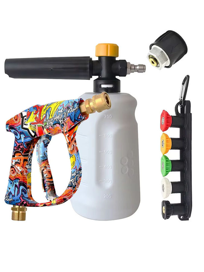 Bosch Hochdruckreinigerpistole mit Kunststoffschaumkanone, Bosch-Adapter und 5-Farben-Düsenset für Low-Power Reiniger - Bild 6