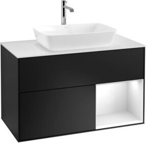 V&B Waschtischunterschrank Finion 100 Wandbeleuchtung in Weiß lackiert B/T/H: 100 x 50,1 x 50,1 cm - Bild 1