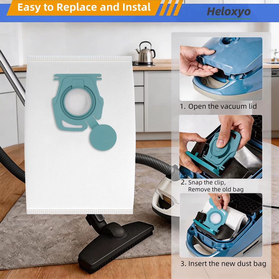 Heloxyo HyClean Air TU Staubsaugerbeutel Ersatz für Miele Guard L1 S1 Serie in Weiß - Bild 2
