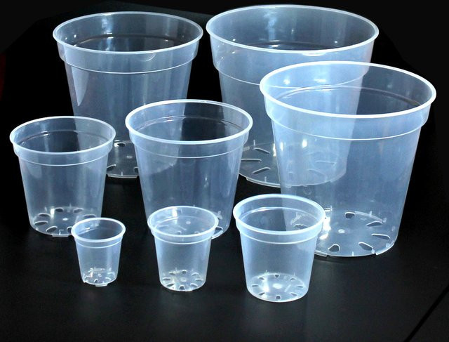 5er Set transparente runde Pflanztöpfe aus Kunststoff für Orchideen und Sämlinge von Adhere To Fly, Durchmesser: 6 cm, 7,6 cm, 10 cm, 13 cm und 15 cm - Bild 1