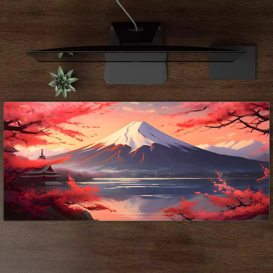 Mairuige Fuji Mount Großes Mauspad XXL Schreibtischunterlage in Schwarz - Bild 2