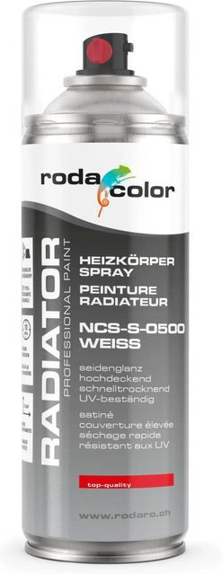 RodaColor Heizkörperspray Sprühlack Weiss NCS S 0500 N 400ml - Bild 1