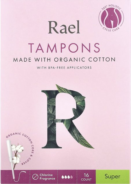 Rael Bio-Baumwolltampons Super, duftfrei, 16er-Packung - Bild 1