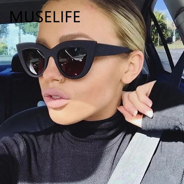 MuseLife Sonnenbrille Cat Eye, Vollrand, Schwarz, Damen, Kunststoff - Bild 1