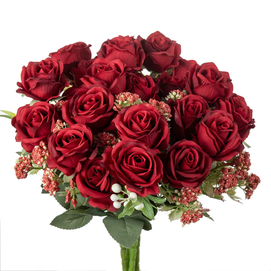 Yusheng Künstliche Seidenrosen Bouquet für Tischdekoration und Hochzeiten - Bild 3