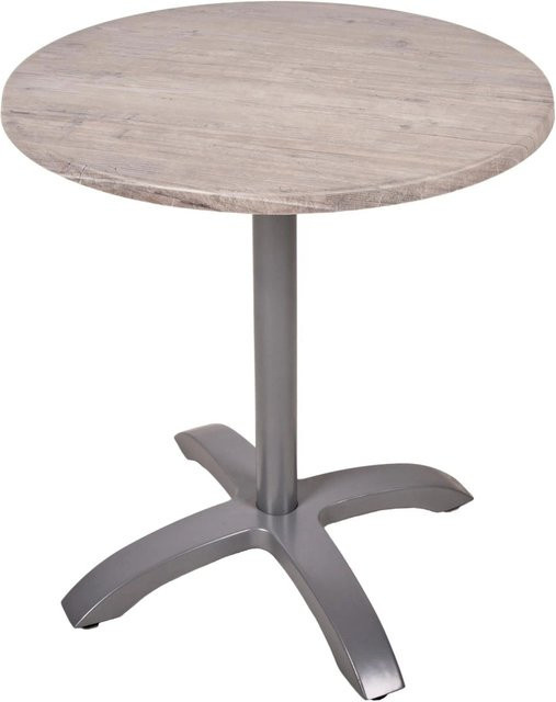 DELUKE Bistrotisch KATJA runder Gartentisch in Hellbraun für Balkon und Terrasse Durchmesser: 70 cm, Höhe: 66 cm - Bild 1