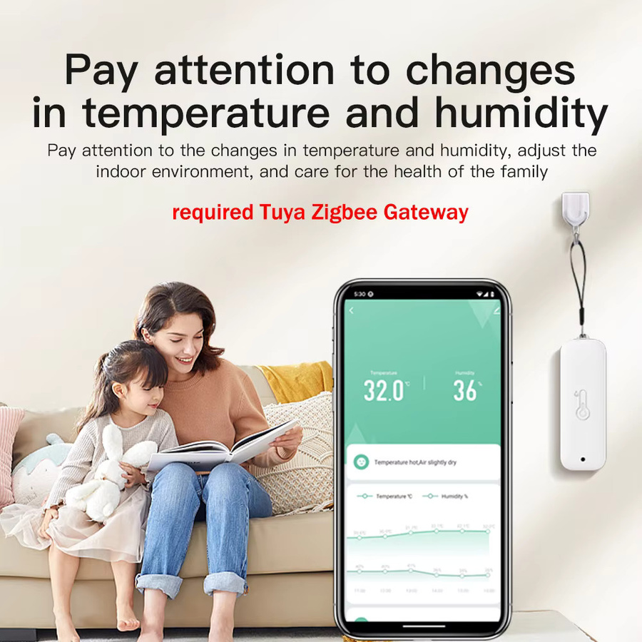 Tuya Zigbee Temperatur- und Feuchtigkeitssensor IP65 Wasserdichtes Hygrometer Thermometer in Weiß für Outdoor mit Yandex und Alexa Unterstützung - Bild 2