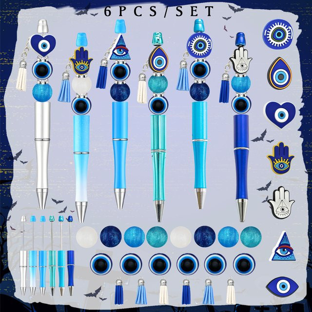 6-teiliges Devil's Eye DIY-Perlen- und Stiftset für kreative Bastelprojekte aus Kunststoff - Bild 1