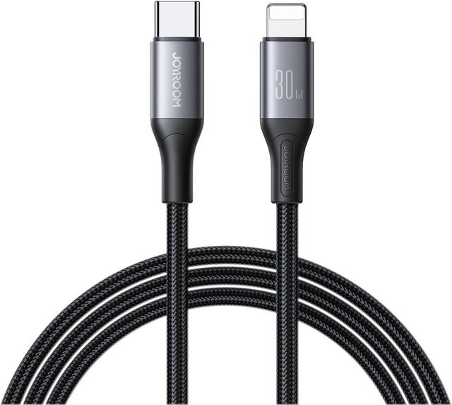 Joyroom USB-C auf Lightning Lade- und Datenkabel Flash, 30W, Schwarz, 1m - Bild 1